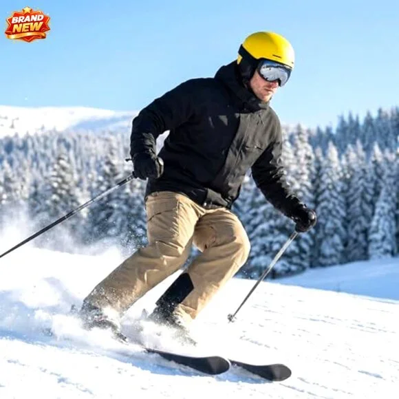 Men's 3-in-1 Ski Jacket Water Resistant Windproof Hooded Fleece Winter Coat